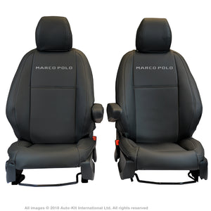 INKA Tailored Mercedes Benz W447 MK 3 V Class Front 1+1 Black Leatherette Seat Covers